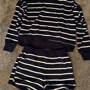 Danskin Navy and White Striped Kids Pajama Set